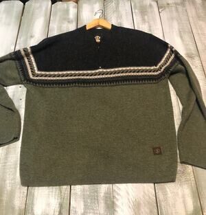 SIMS Snowboarding Sweater Mens Large 1/4 Zip Vintage Wool Outdoors Skiing